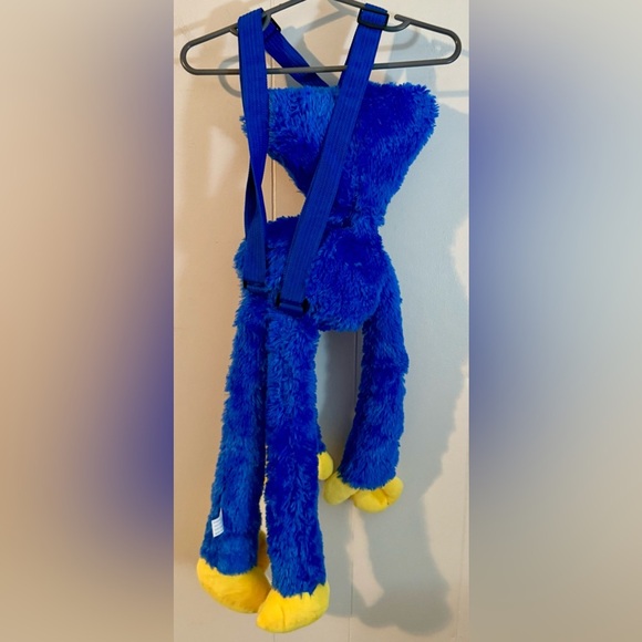 20" Huggy Wuggy Backpack Poppy Playtime Backpack Kids Stuffed Toy Bag (Blue) - Picture 6 of 9